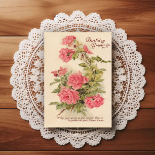 Mooie begin 1900 vintage verjaardagsgroet briefkaart