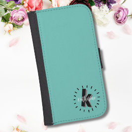 Mooie Beginletters Monogram Galaxy S4 Portefeuille Hoesje