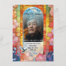 Mooie begrafenisaankondiging, Glas in lood Kaart