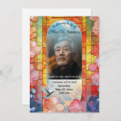 Mooie begrafenisaankondiging, Glas in lood Kaart (Voorkant / Achterkant)