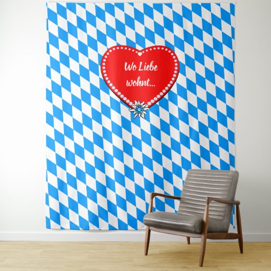 Mooie Beierse vlag Wandkleed (In situ)