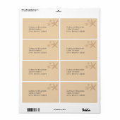 Mooie Beige Beach Zeester Etiket (Full Sheet)