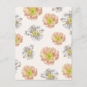 Mooie Beige Bloemen Trouwdetails en QR-code Informatiekaartje (Achterkant)