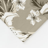 Mooie beige bloemenprint fleece deken (Hoek)