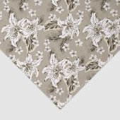 Mooie beige bloempatroon tissuepapier (Detail)