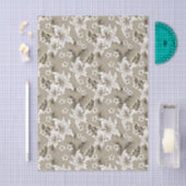 Mooie beige bloempatroon tissuepapier (Craft)