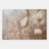Mooie Beige Blush Boho Bloemen Inpakpapier Vel (Voorkant 3)