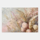 Mooie Beige Blush Boho Bloemen Inpakpapier Vel (Voorkant 2)