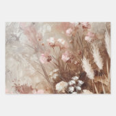 Mooie Beige Blush Boho Bloemen Inpakpapier Vel (Voorkant)