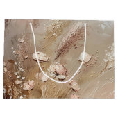 Mooie Beige Blush Boho Bloemrijke Bruids Shower Groot Cadeauzakje (Achterkant)