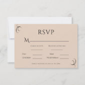 Mooie beige eenvoudige moderne bruiloft RSVP kaartje (Voorkant)