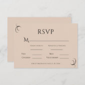 Mooie beige eenvoudige moderne bruiloft RSVP kaartje (Voorkant / Achterkant)