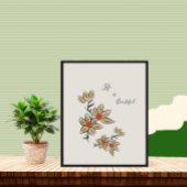 Mooie beige geïsoleerde bloemen poster