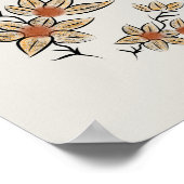 Mooie beige geïsoleerde bloemen poster (Hoek)