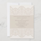 Mooie Beige Lace bruiloft uitnodigingen (Voorkant)