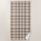 Mooie Beige Plaid Tartan Strandlaken (Voorkant)