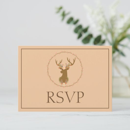 Mooie Beige Respons RSVP (Staand voorkant)