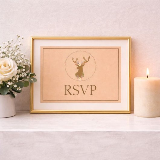 Mooie Beige Respons RSVP Kaartje