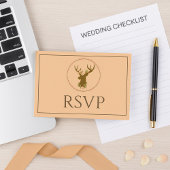 Mooie Beige Respons RSVP Kaartje
