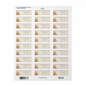 Mooie Beige Teddy Baby Shower Envelop Adres Label (Full Sheet)