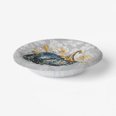 Mooie bejeweled blauwe en gouden pompoen papieren kommen (Gebogen)