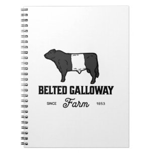 Mooie, belete koe met galloway-ronde badge of desi notitieboek