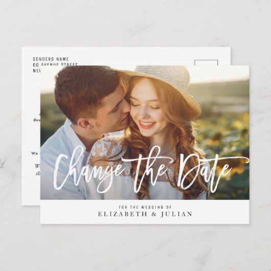 Mooie belettering foto wijzigen van de datum kaart (Voorkant / Achterkant)