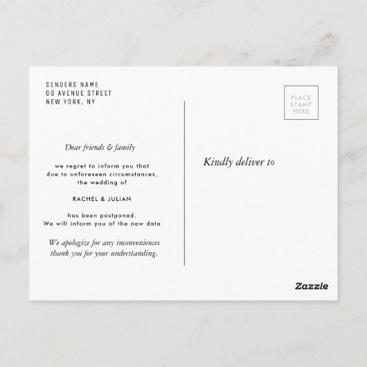 Mooie belettering foto wijzigen van de datum kaart (Achterkant)