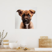 Mooie Belgische Malinois Puppy Hond Portret Poster (Keuken)
