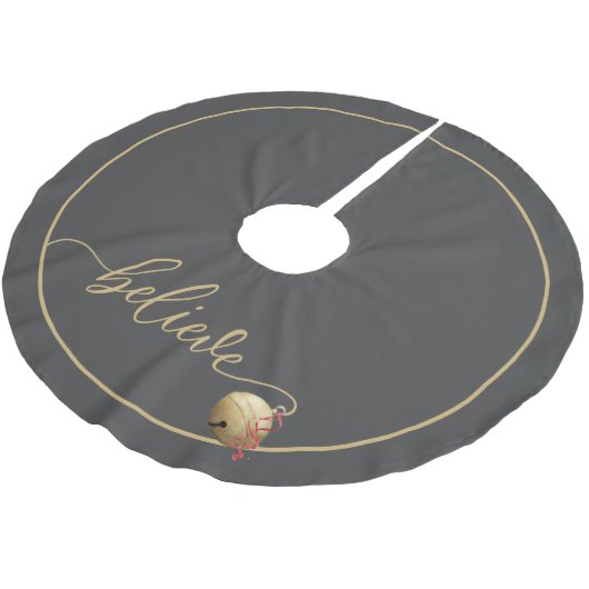 Mooie BELIEVE script Kerstmis Jingle Bell Kerstboom Rok (Gekanteld)