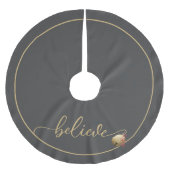 Mooie BELIEVE script Kerstmis Jingle Bell Kerstboom Rok (Voorkant)