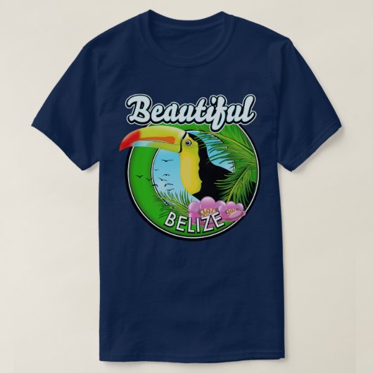 Mooie Belize retro toucan T-shirt (Design voorkant)
