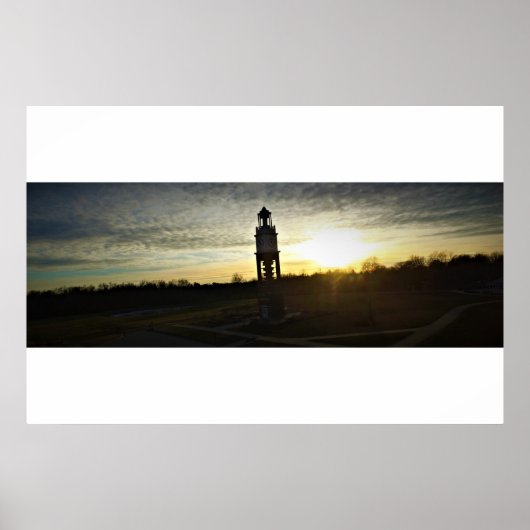 Mooie Bell Tower in Carmel, Indiana Poster (Voorkant)