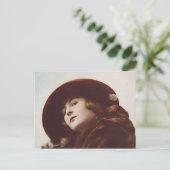 Mooie Belle Epoque Vrouw Antiek Glamour Postca Briefkaart (Staand voorkant)