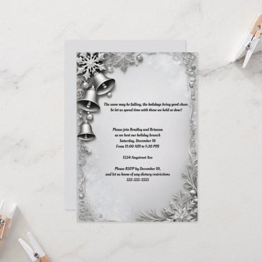 Mooie Bells kerstfeest Kaart (Voorkant / Achterkant in situ)