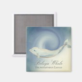 Mooie Beluga-walvis, Delphinapterus Leucas Magneet (Voorkant / Achterkant)
