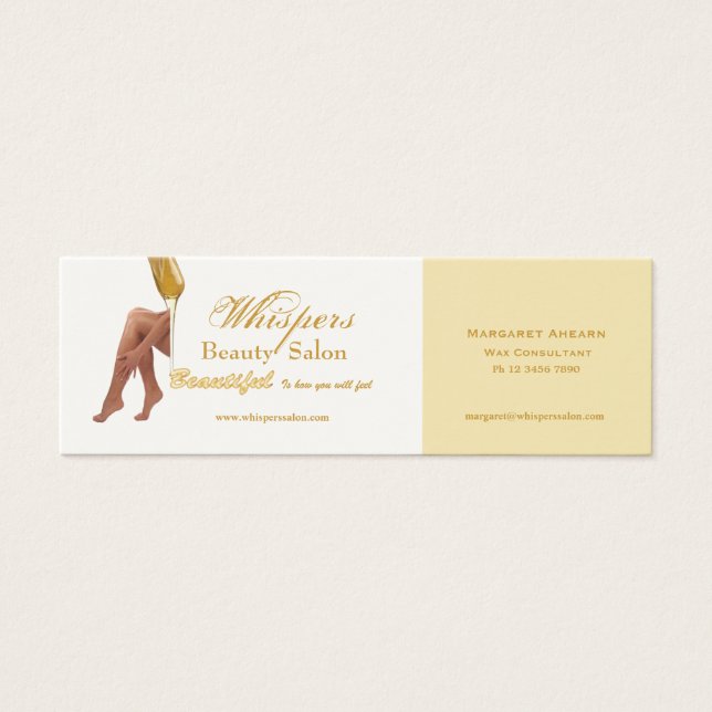 Mooie benen profielkaart mini visitekaartjes (Voorkant)