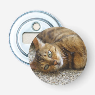 Mooie bengaals kat button flesopener