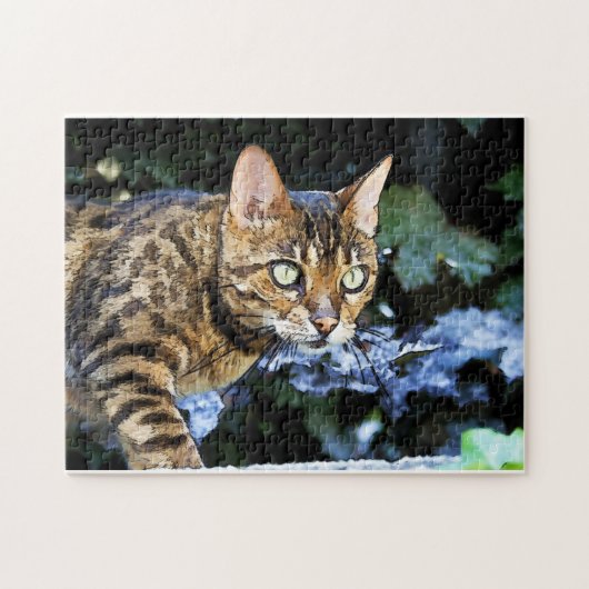 Mooie bengaals kat legpuzzel (Horizontaal)