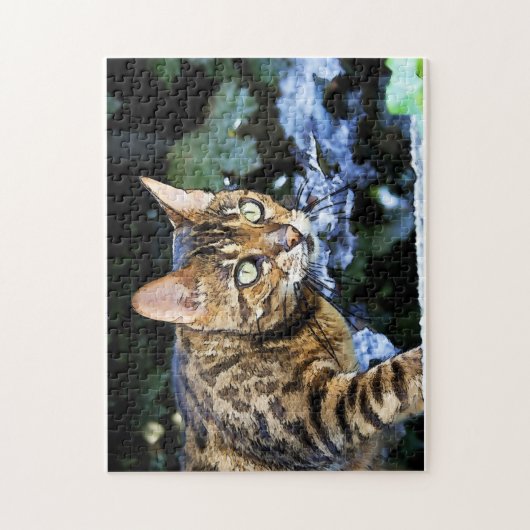 Mooie bengaals kat legpuzzel (Verticaal)