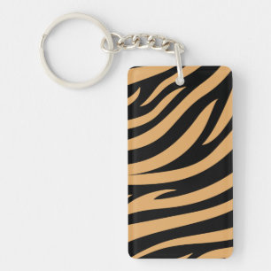 Mooie Bengaalse Tijgerprint Acryl Sleutelhanger