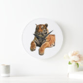 Mooie Bengal Tiger Face & Paws-foto Grote Klok (Huis)
