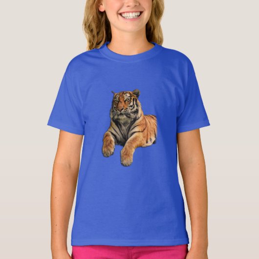 Mooie Bengal Tiger Face & Paws-foto T-shirt (Voorkant)