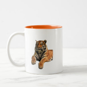 Mooie Bengal Tiger Face & Paws-foto Tweekleurige Koffiemok