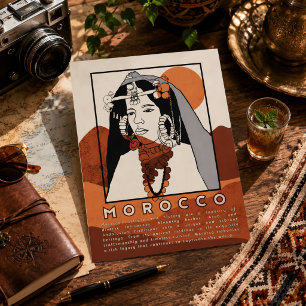 Mooie Berbervrouw uit Marrakech Marokko Briefkaart