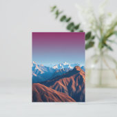 Mooie berg en Paarse lucht Briefkaart (Staand voorkant)