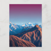 Mooie berg en Paarse lucht Briefkaart (Voorkant)