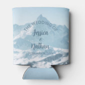 Mooie berg fotografie winter bruiloft blikjeskoeler (Achterkant)