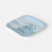 Mooie berg fotografie winter bruiloft papieren bordje (Gebogen)