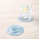 Mooie berg fotografie winter bruiloft ronde kartonnen onderzetter (Insitu)